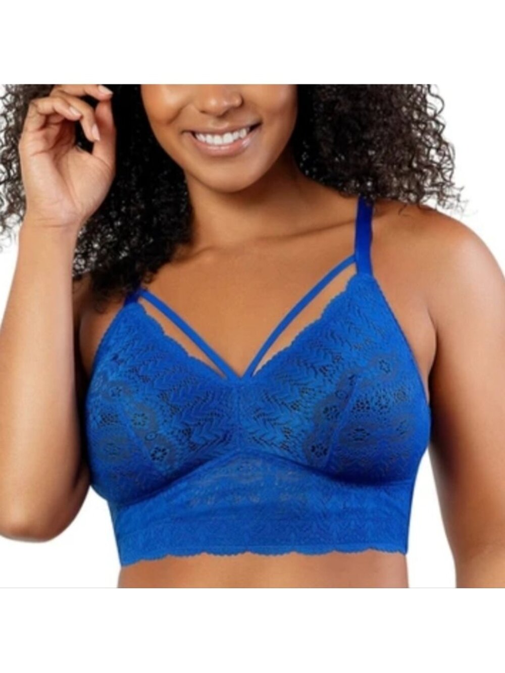 Parfait Lingerie Mia Wireless Lace Bra Bralette Blue 32B Wire Free Lingerie Sexy